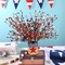12 Pcs 4th of July Decorations Patriotic Artificial Berry Stem Picks 15.75 Inch Independence Day Decor with White Blue Red Stars Pentagram Faux Berry Branches